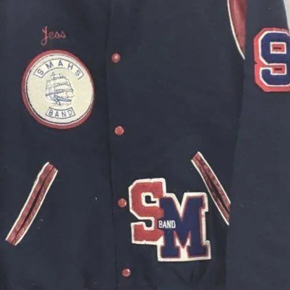 Vintage Holloway Varsity Jacket SMHS Band Drumline Wool Leather Sleeves USA XL - Picture 5 of 8